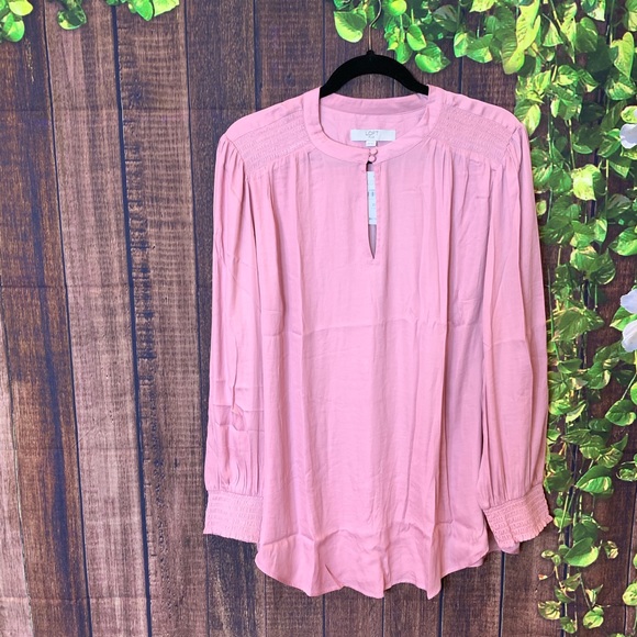 Loft plus : pleated mauve color blouse-103 - Picture 2 of 8